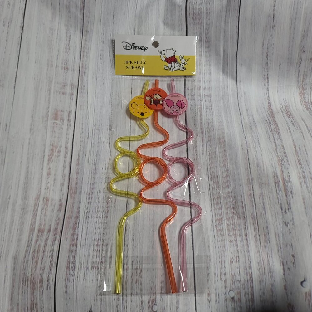 Disney Silly Straws 3-Pack - Winnie the Pooh - NEW
